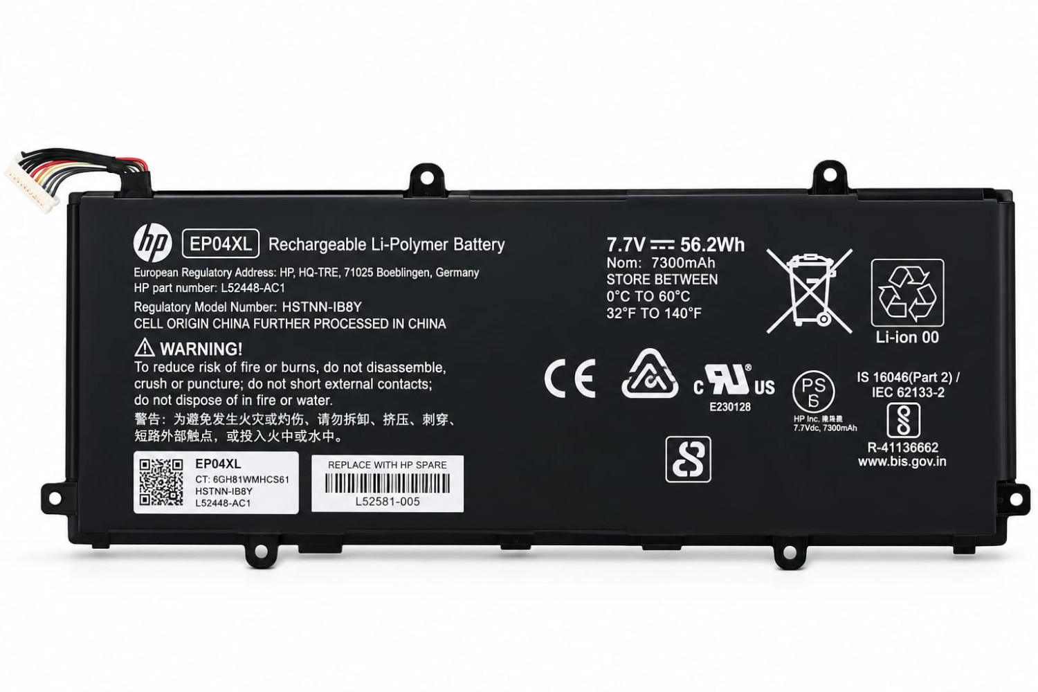 EP04XL Laptop Battery Compatible with HP Elite Dragonfly G1 2019 Elite Dragonfly G2 2020 Series EP04056XL HSTNN-DB9J New Original Battery 56.2Wh